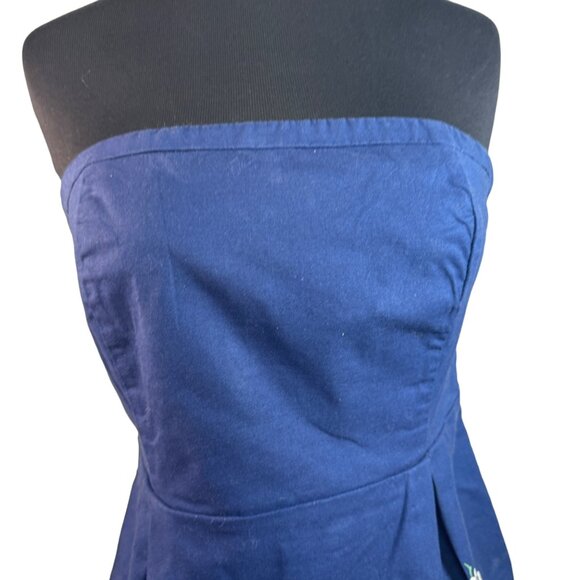 Old Navy Strapless Blue Floral Dress Cotton Blend Size 8 - Picture 2 of 8